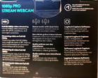 Logitech 1080p Pro Stream Webcam Black New Fast Ship