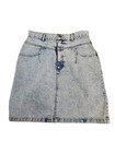 Vintage 80s Deb Acid Washed High Waist Denim Jean Skirt Size 11 Juniors P19