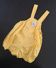 Vintage 80s 90s Oshkosh Vestbak Baby B gosh Yellow Plaid Bubble Romper 24m Rare