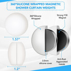 8 Pack Magnetic Shower Curtain Weights 4 Pairs Anti-billowing Fasteners