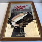 Vintage Miller High Life Rainbow Trout Mirror 1992 Minnesota Wildlife Series Bar