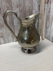 Silver Plated Brass Etched Design Water Pitcher  9   Patina Free Shipping
