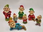Vintage Lot Of 7 Composition Gnomes Figurines Made In Japan Different Sizes