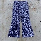 Vintage 1970s Woodstock Print Baron Wolman Bell Bottom Pants 28 In Waist