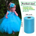 Turquoise Tulle Fabric Roll 6 Inch X 100 Yards Spool For Diy Tutu Bows