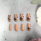 Fall Press On Nails Medium Coffin Fake Nails With Cute Flower Valentine 8