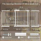 Extra Wide Baby Gate 57 48-62 2   Pressure Mounted  No Drill  Walk-thru  White
