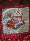 Vintage Handmade Christmas Panel Bib Apron With Pockets