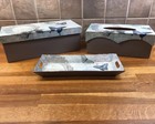 Dressing Table Set Vintage Style Bluish Butterfly Storage Box  Tissue Box   Tray