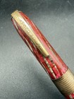 Vintage Diamond Point Fountain Red silver Pen Iridium Tipped Made In The Usa