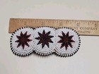 Vintage Native American Seed Bead On Leather Hair Barrette 4   