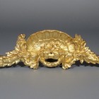 Antique French Gilded Bronze  furniture Pediment Decoration Shell Leaves Garlands