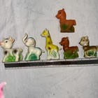 Vintage Rubber Squeak Toy Lot Of 7 Animals Giraffe  Elephant  Cow  Goat  Lamb