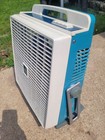 Vintage Galaxy Box Fan Blue White 11  Blades 14    Fan 3 Speed Floor Wall Mount