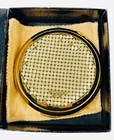 Vintage Whiting   Davis Co Gold Tone Mesh Mirrored Makeup Compact Unused