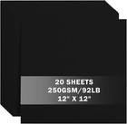 20 Sheets Black Cardstock 12  X 12  Card Stock 250gsm 92lb Thick Construction   