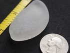Genuine Beach Sea Glass Surf Tumbled White Clear Half Bottom Frosted Pendant V04