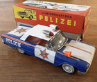 Ichiko Tin Toy Car Polizei Police Car Ford Friction W box F s Vintage From Japan