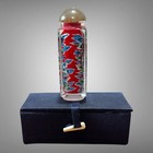 Vintage New Chinese Reverse Inside Painted Bevel Edge Glass Snuff Bottle In Box