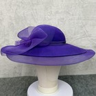 Bollman Hat Co  Hat Womens Wool Doeskin Purple Wide Brim Kentucky Derby Church