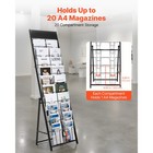 Uimoso 20-pocket Magazine And Brochure Display Rack For Literature Organization
