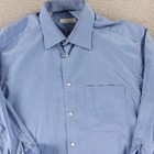 Ermenegildo Zegna Shirt Mens L 16 5 Blue 100  Cotton Luxury Pocket Italian