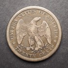 1875    cc  Seated Liberty  Silver  Twenty Cents    Free Shipping M5062