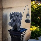 Solar Gargoyle Statues Outdoor With Light  Funny Gothic Garden Decor  8 26 Inch