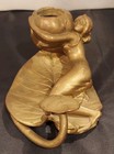 Rare Art Nouveau Figural Lady Bronze Gilded Chamberstick Candle Stick Holder
