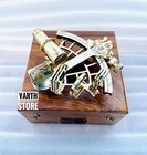 Antique Vintage Maritime Brass Nautical Sextant Kelvin Hughes With Wooden Box
