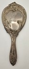 Vtg Victorian Style Silver Plate Vanity Set Floral Design Mirror  Comb  Brush