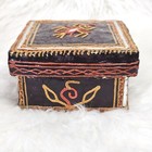 Vintage Woven Rattan Wicker Trinket Box With Lid Colorful   Handmade In India