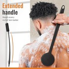 Long Handle Silicone Back Scrubber Double Sided Shower Body Brush For Men