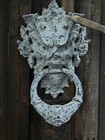 Large Heavy Old Front Door Knocker Greenman Gargoyle Gothic