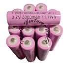 2pcs 3 7v 3000mah Rechargeable Batteries High Capacity Li-ion With Button Top