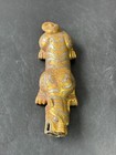 Antique Chinese Bronze Tiger Statuette Inlays Gold silver Weight Ornament                   