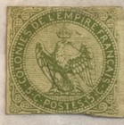 French Colonies 1859 5c Green Eagle Scott 2 Stamp Lot Mint Used Imperf