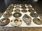 Lot 19 Old Vintage Arts Craft Deco Brass Door Knob Rosette Escutcheon Back Plate