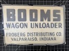 Booms Wagon Unloader Embossed Metal Sign     Nos  Valparaiso In  17   x11   