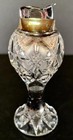 Scarce Cut Glass Stemmed Table Lighter Vintage Antique 6  Tall Base 2 3 8 