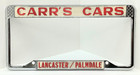 Rare Carr s Cars Vintage California License Plate Frame Lancaster Palmdale Pair