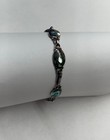 Signed Vintage Mexico 925 Sterling Silver Abalone Bracelet 6-3 4 