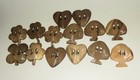 Lot Of 14 Wood Bolo Tie Deco Macrame Heart Spade Clover