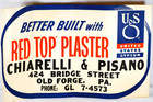 1950s United States Gypsum Red Top Plaster Sign Advertising 22x36 Old Forge Pa