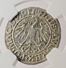 Ngc Au 58 Lithuania   Poland 1547 Silver Half Groschen Rider   Eagle