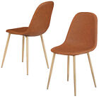 2x Dining Chairs Mid Century Modern Dining Room Chairs Cushion Seat Metal Legs