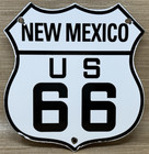 Vintage Us Route 66 New Mexico Porcelain Metal Highway Sign Gas Oil Road Shield