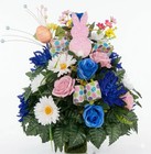 Xl Handmade Easter Spring Mixture-360 Degree-cemetery Flower Vase Arrangement