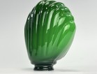 Vintage Emerald Green Shell Pattern Cased Glass Lamp Shade Art Deco 2 25    Fitter
