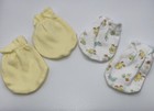 2 Pairs Miniwear Babies R Us Infant Newborn No Scratch Mittens Yellow Ducks